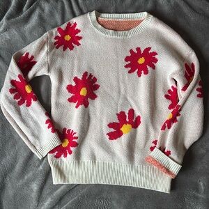 Pale pink floral sweater